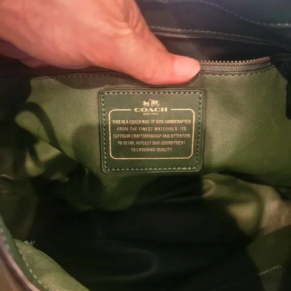 Coach Nomad Hobo Dark Green Glove tanned Leather Shoulder Bag Purse 36026 - Picture 13 of 14